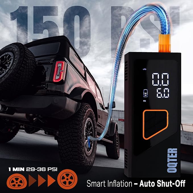 Tire Inflator Portable Air Compressor, 150PSI Portable Tire Inflator - Image 3