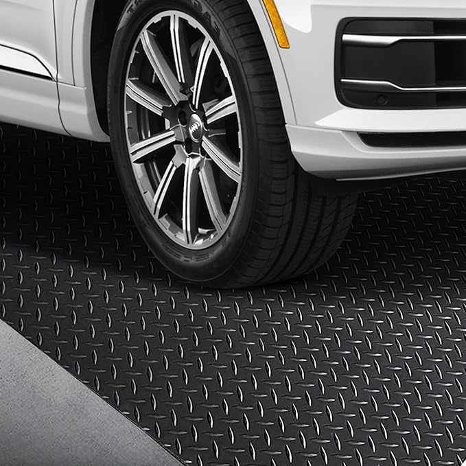 OrangeStar 4 x 10 Ft Garage Floor Mat, Diamond Plate PVC Garage Flooring Roll - Image 7