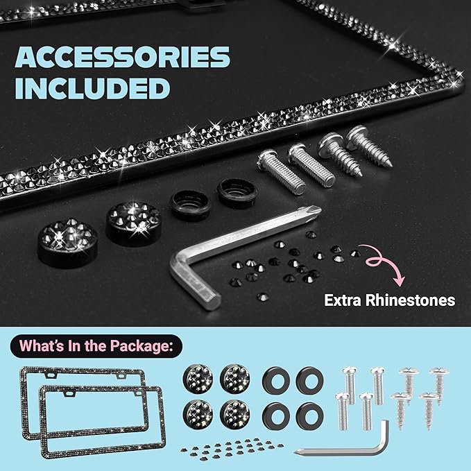 Elegant Bling License Plate Frames - Image 3