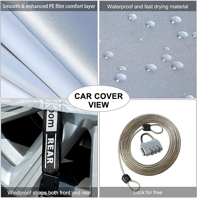 Tecoom Light Shell Waterproof UV-Proof Windproof Design Car Cover - Image 4