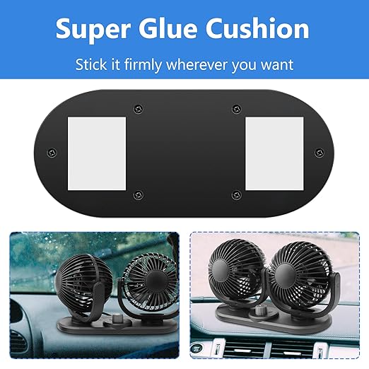 12V Car Fans Cooling Air Fan Powerful Dashboard Electric Dual Car Fan Cigarette - Image 4
