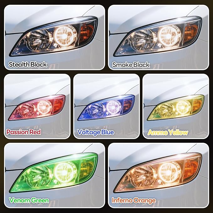 Lypumso 16 x 60 Inches Deep Black Headlight Taillight Car Tint Vinyl Film - Image 7