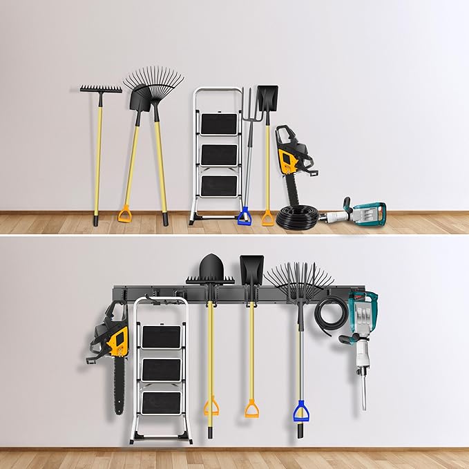 Garage Tool Organizer Wall Mount, 48-Inch Multi-Functional Garage Hooks Heavy - Image 6