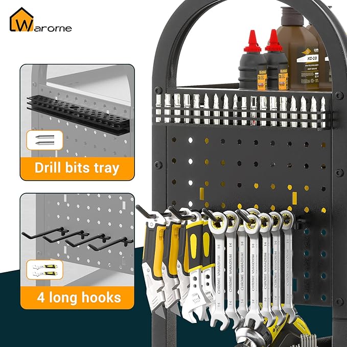 WAROME Power Tool Organizer for Garage, Heavy Duty Tools Holder Storage Rack On - Image 2