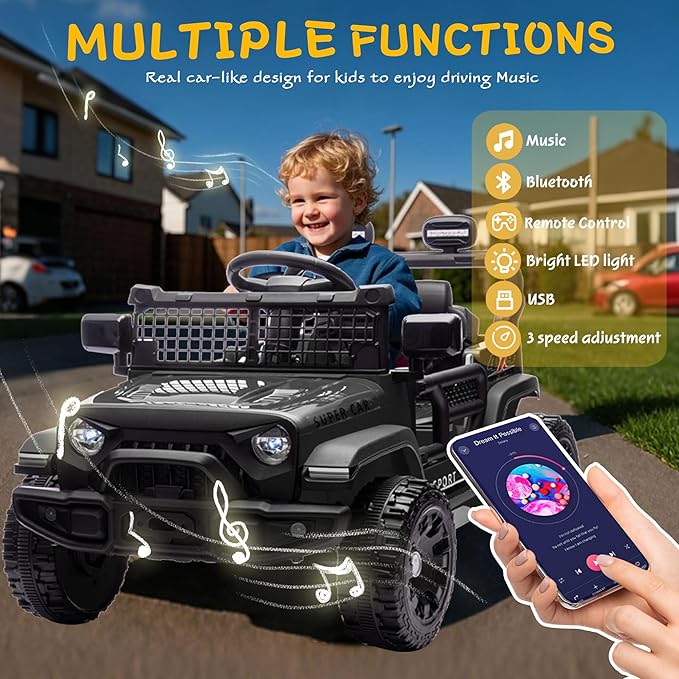 24V Ride on Toys with Parents Control, Ride on Truck Car with Four-Wheel - Image 2