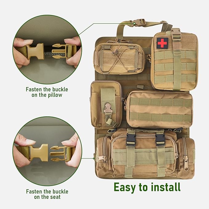 Universal Tactical Seat ​Back Organizer Vehicle Molle Panel Organizer Storage - Image 5