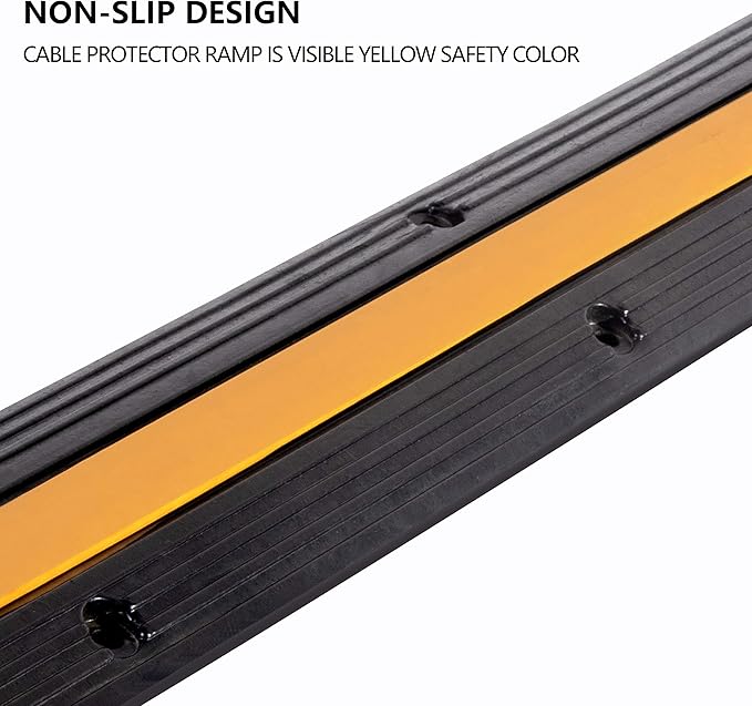 2 Pack Rubber Cable Ramp Hose Cable Protector Ramp 1 Channel 11000Lbs Load - Image 5
