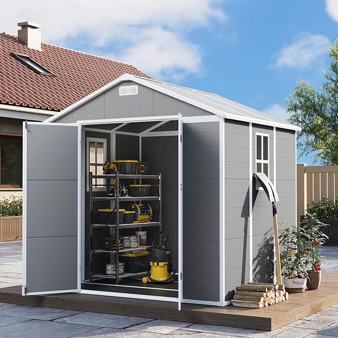 UDPATIO Resin Storage Shed 8 x 6 FT, Outdoor Garden Sheds - Image 8