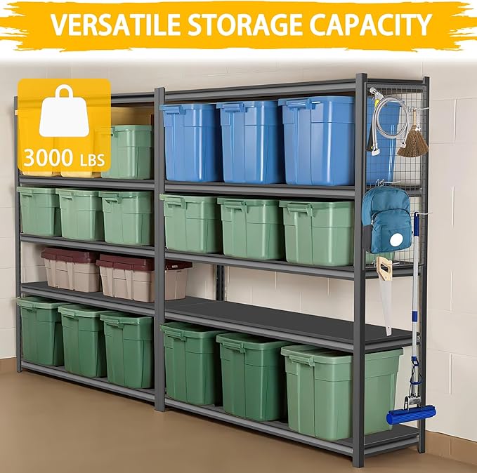 3000LBS Heavy Duty Garage Shelving Units and Storage, 5 Adjustable Levels - Image 6