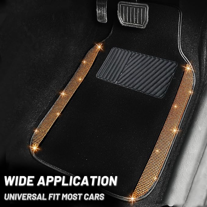 NBTEPEM Bling Car Floor Mats Full Set, Universal Fit Most Cars - Image 2