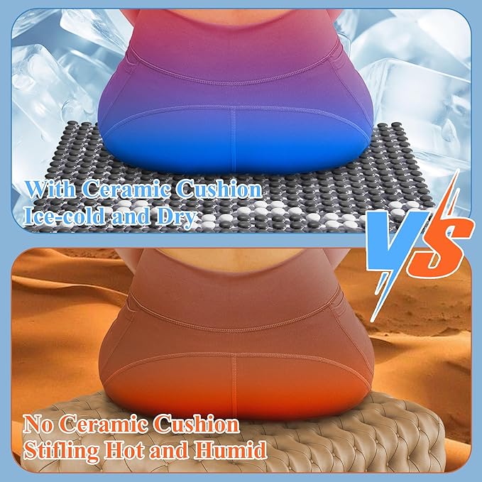 HOMREST Cooling Seat Cushion for Back Pain 17x17 Ceramic Bead Massage Seat Pad - Image 5