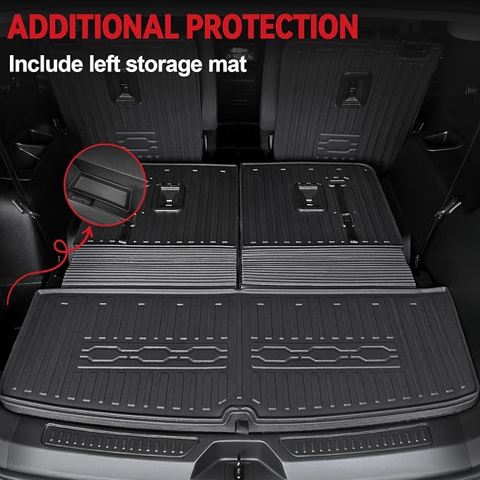 Floor Mats for 2017-2023 GMC Acadia, All Weather TPE 2-in-1 Cargo Mat - Image 6