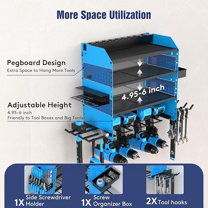Heavy Duty Power Tool Organizer Wall Mount - Image 3