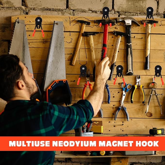 Landhoow Large Magnetic Hooks Heavy Duty Garage Magnet Hooks Strong Storage - Image 3