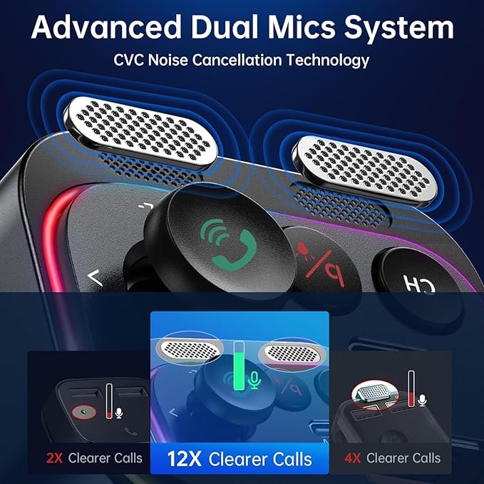 Syncwire Bluetooth 5.4 FM Transmitter Car Adapter 54W Wireless Radio Receiver - Image 2