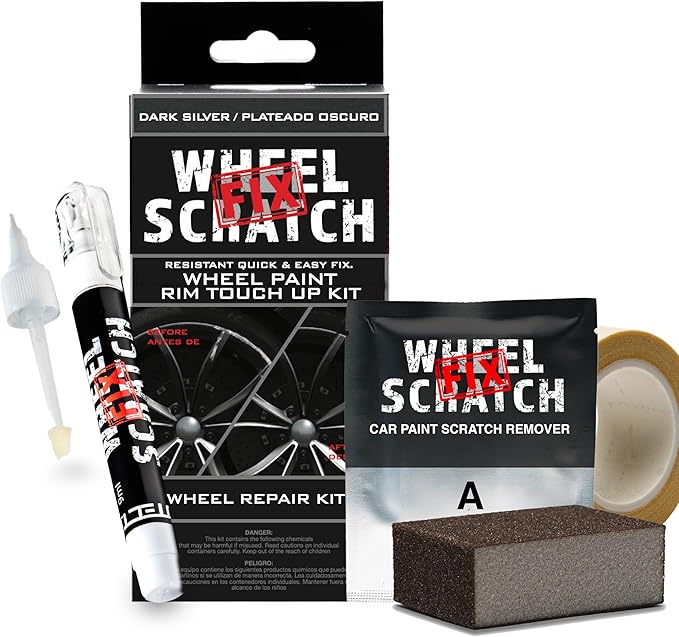 Dark Silver Rim Touch Up Paint Kit, Car Wheel Scratch Repair Kit, Wheel Touch by ScratchFixProducts