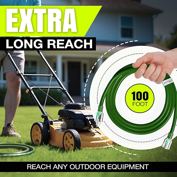 100ft Outdoor/Indoor Extension Cord 10/3 Gauge Ultra Heavy Duty 3 Prong SJTW - Image 6