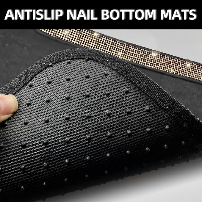 NBTEPEM Gold Bling Car Floor Mats Full Set, Universal Fit Most Cars - Image 4
