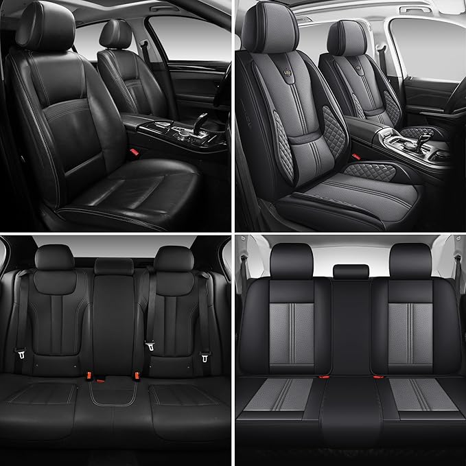 Car Seat Covers Full Set, Easy Install Luxury Leather Automotive Seat Covers - Image 9