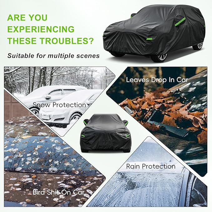 KouKou Car Cover Waterproof All Weather, 7 Layers Outdoor Car Cover - Image 5