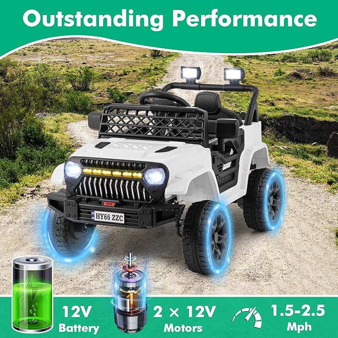 Costzon Kids Ride On Truck, 12V Battery Powered Electric Vehicles w/Remote - Image 4