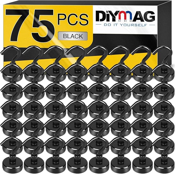 DIYMAG Magnetic Hooks, 30Lbs Strong Heavy Duty Cruise Magnet S-Hooks by DIYMAG