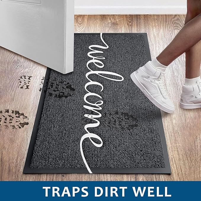 EARTHALL Door Mat 3-Pack Outside Inside Welcome Doormat 30"x17.5" Durable Floor - Image 5