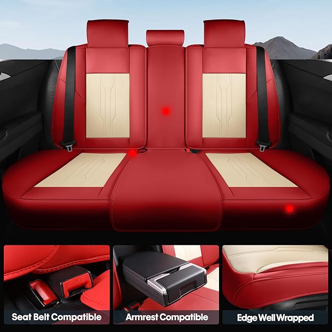 AOOG Car Seat Covers Full Set, Leather Seat Covers - Image 3