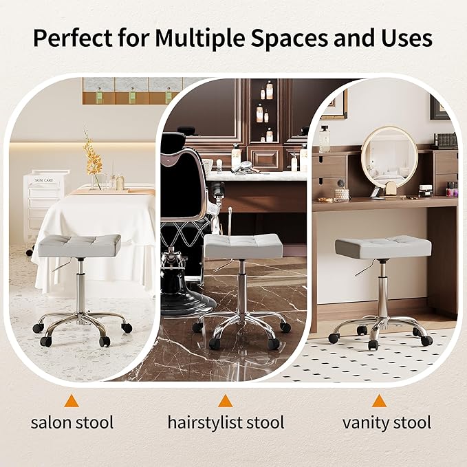 Saddle Stool with Wheels, Swivel Rolling StoolS - Image 6