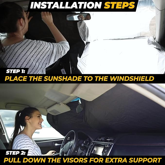 Windshield Sun Shade for Car, SUV & Truck – Patented Design Blocks 99% UV Rays - Image 4