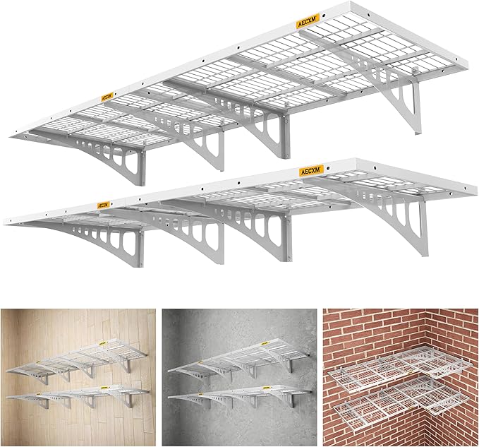 2x3ft 4Pack Wire Shelving Unit Heavy Duty Garage Storage Shelves Wall Mounted by AECXM