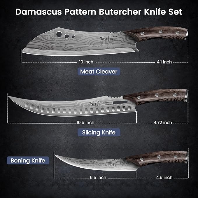 Butcher Knife Set, Breaking & Boning Knife, Japanese Style High Carbon Steel - Image 7