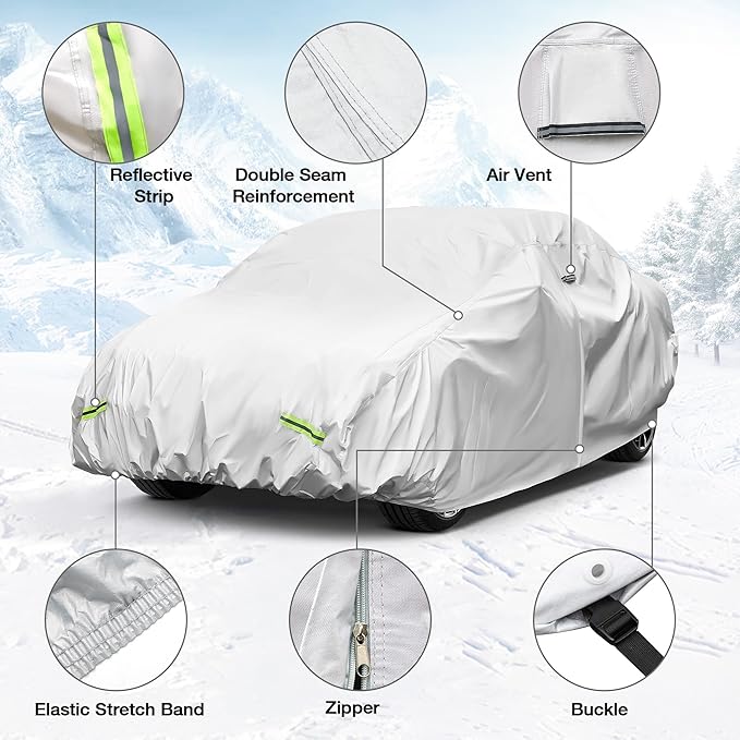 YOLENY Car Cover Waterproof All Weather Full Exterior Covers - Image 4