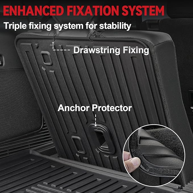 Floor Mats for 2025 2020-2024 Ford Explorer, All Weather TPE Floor Mat Cargo Mat - Image 6