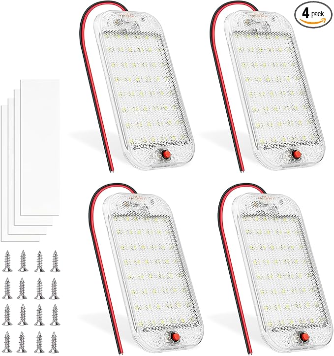 Dome Light for RV Interior, 48LED 800LM Ultra Bright 12 Volt LED White Lights by MERTTURMLights