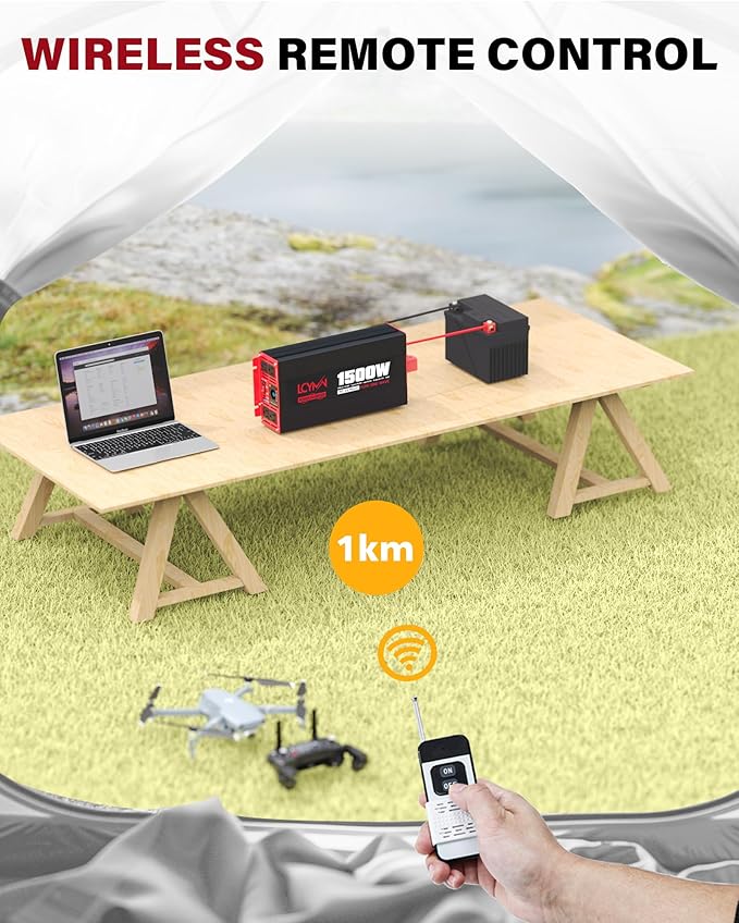 1500 Watt Pure Sine Wave Power Inverter DC 12V to AC 110/120V - Image 3