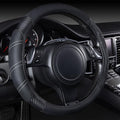 CAR PASS Line Rider Microfiber Leather Sporty 14.5-15 inch Steering Wheel Cover by CARPASS