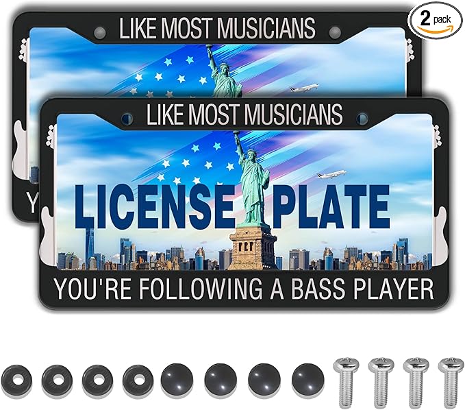 License Plate Frame Holder Black and White License Plate Frames Like Most by Unknown