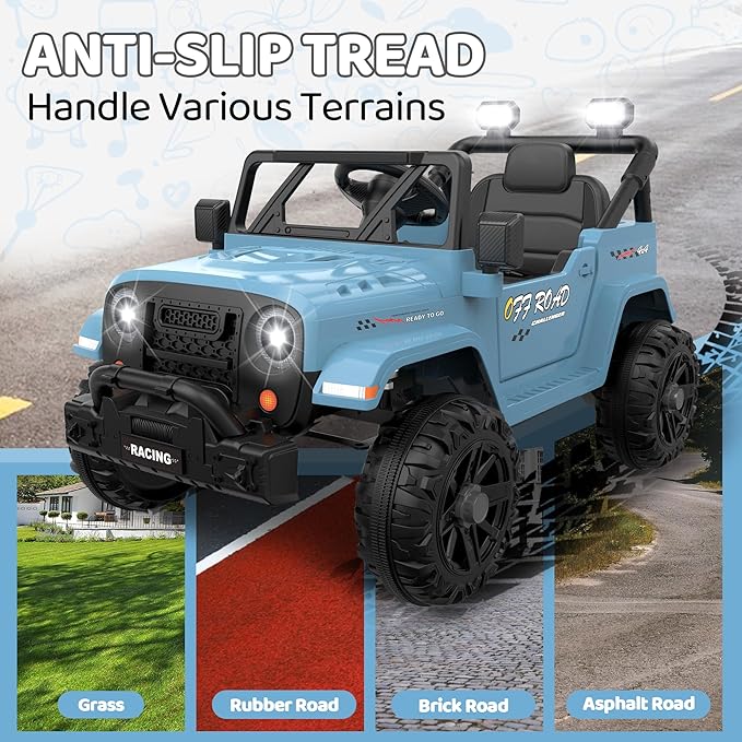12V Ride On Truck Car with Remote Control, Kids Electric Vehicles with - Image 7