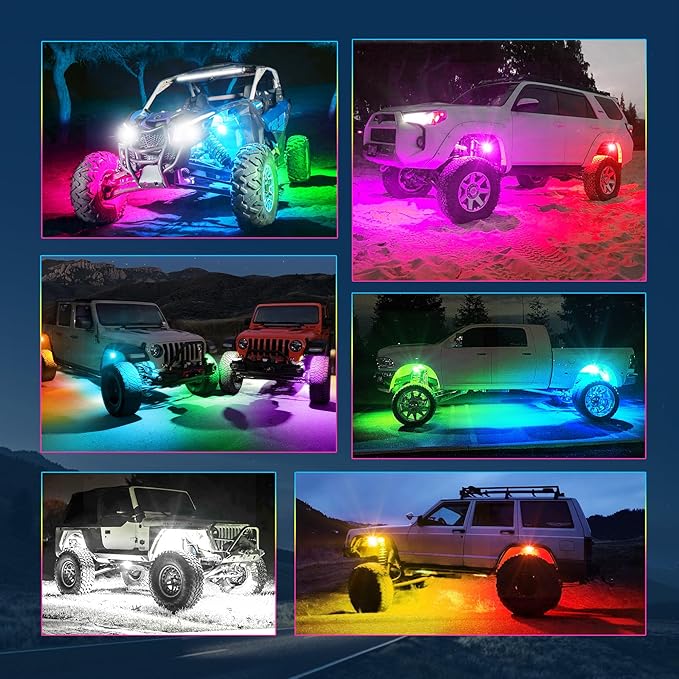 MICTUNING 2025 1000% Bright Q1 MAX RGB+IC Rock Lights, 16 Pods Chasing - Image 7