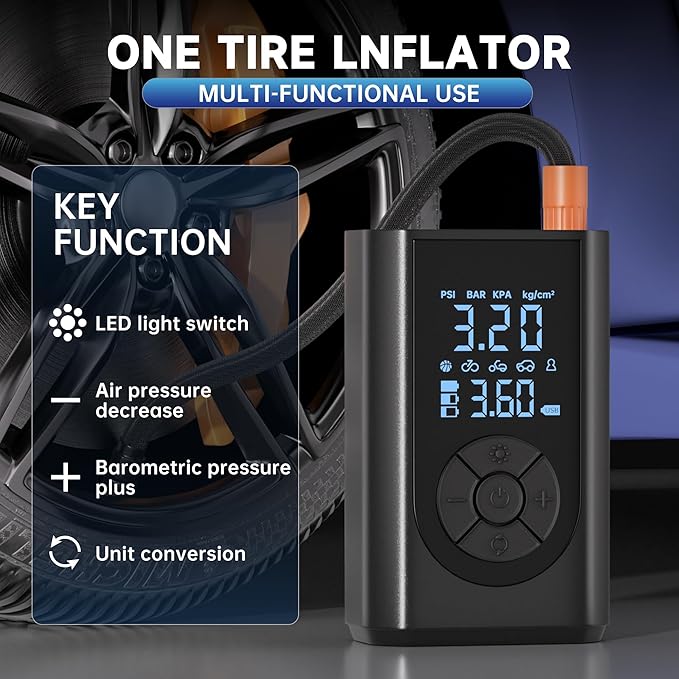 Tire Inflator Portable Air Compressor, 150 PSI Air Pump - Image 2