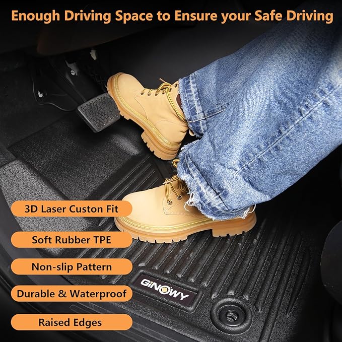 GINOWY-Floor Mats for Chevy Colorado 2023 2024 2025 Crew Cab &GMC Canyon - Image 3