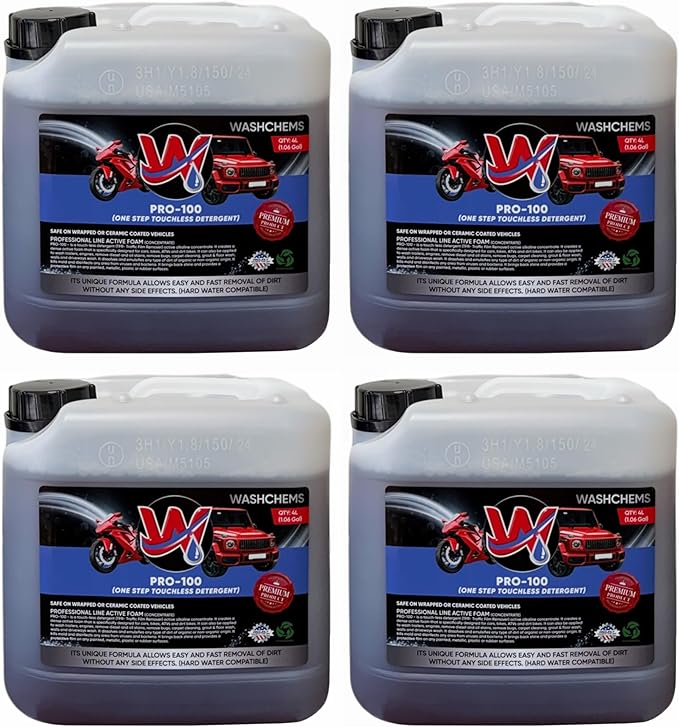 Wash Chems Pro 100 Touchless Car Wash Detergent Soap Concentrate No Brushing by WASHCHEMS