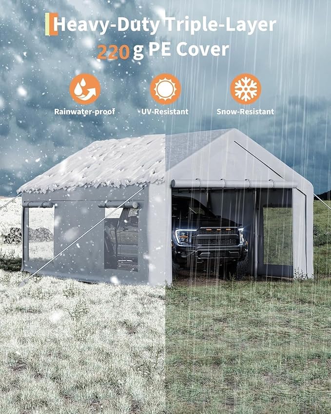 13 x 20ft Heavy-Duty Carport Canopy - Image 7