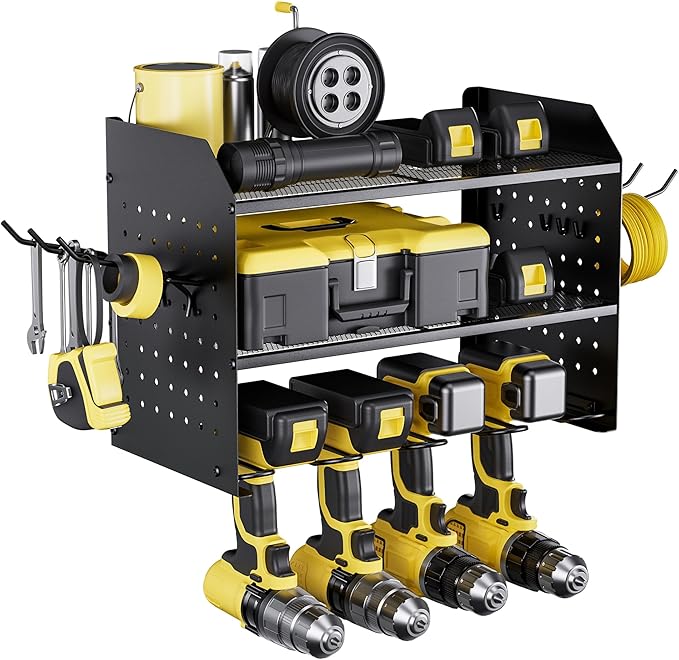 TRZZ Power Tool Organizer Wall Mount, 3-Layer Drill Holder by TRZZ