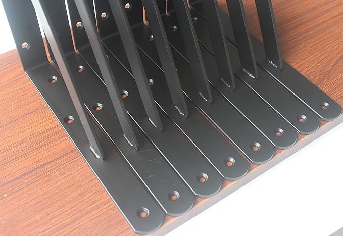 24 Pack L12 x H 8" Black Heavy Duty Shelf Brackets - Image 5