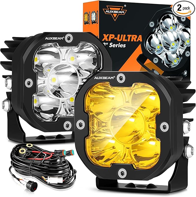 Auxbeam 3 Inch LED Pods, XP-Ultra Series Offroad LED Cube Light, 80W 9600LM by Auxbeam