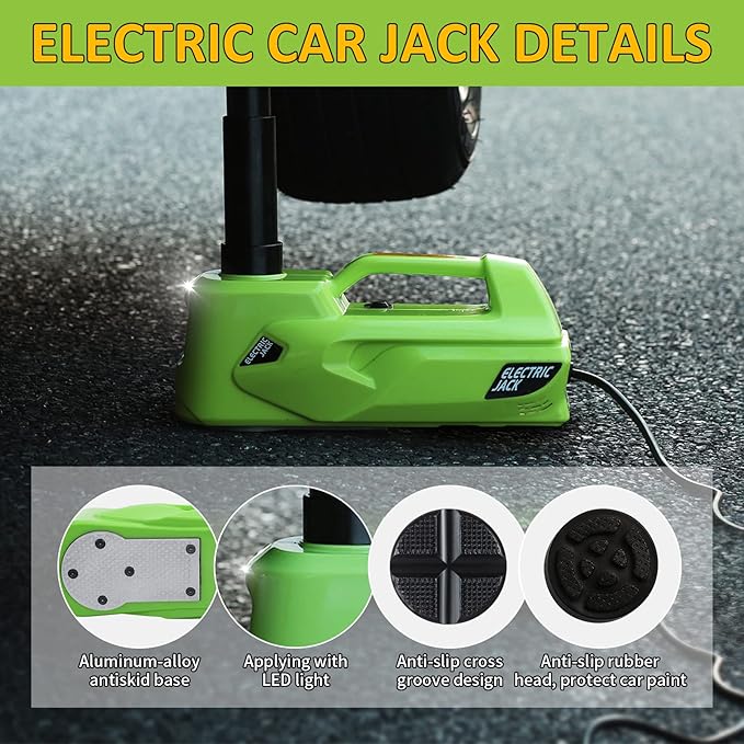 Electric Car Jack 5Ton 12V Hydraulic Car Jack Lift Built-in Safety Hammer - Image 5