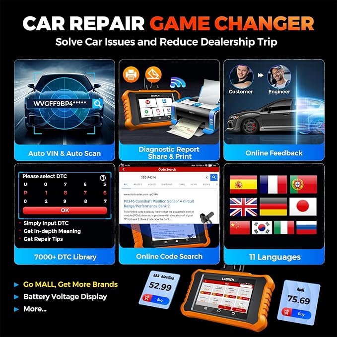 LAUNCH Creader Elite V2.0 for Land Rover Jaguar OBD2 Scanner, Bi-Directional - Image 6