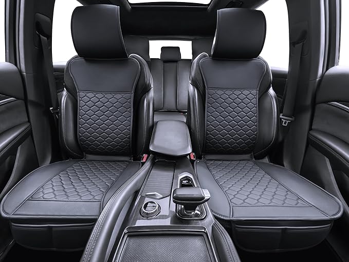 Elantrip Car Seat Cover Full Set Leather Car Seat Protector Universal fit - Image 2